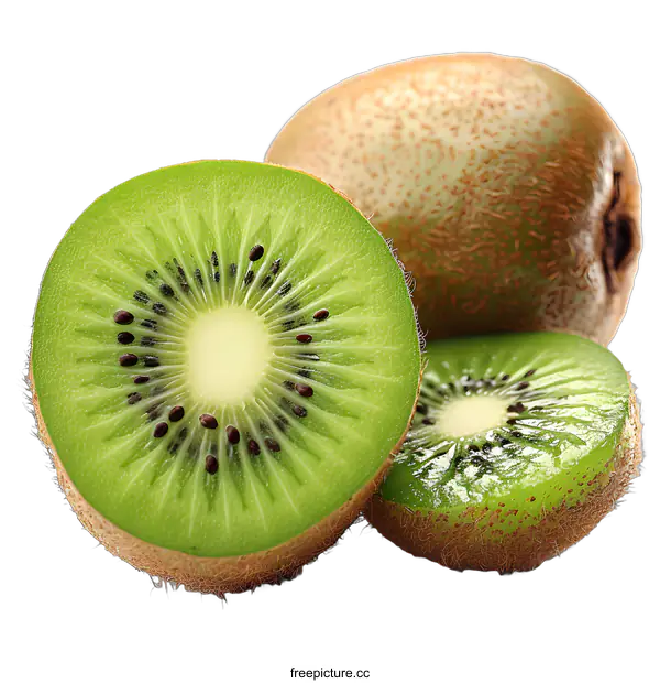[Transparent Background PNG]Fresh kiwis on white background