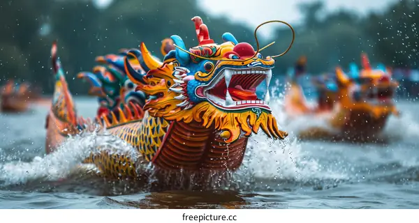 A dragon boat race in China