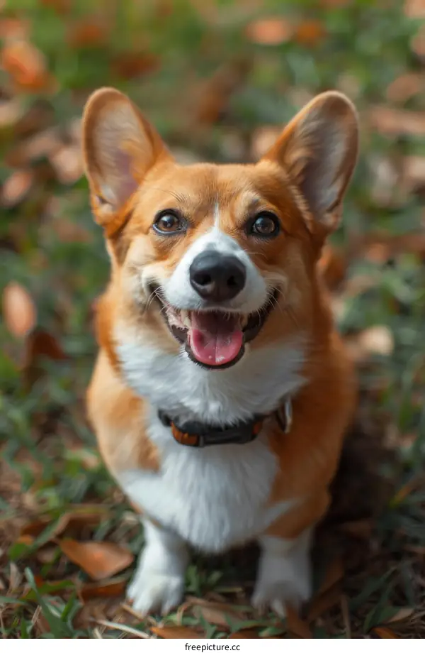 Adorable Corgi with White Fur Patch