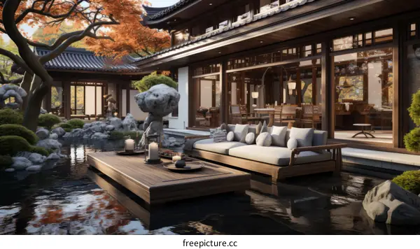 Courtyard with a view of the garden