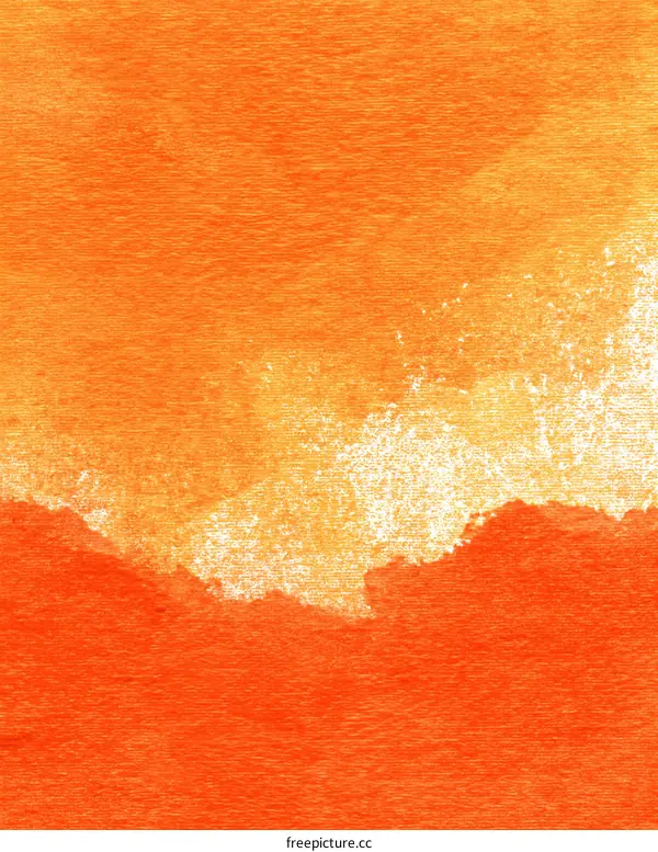 Abstract Orange Watercolor Painting