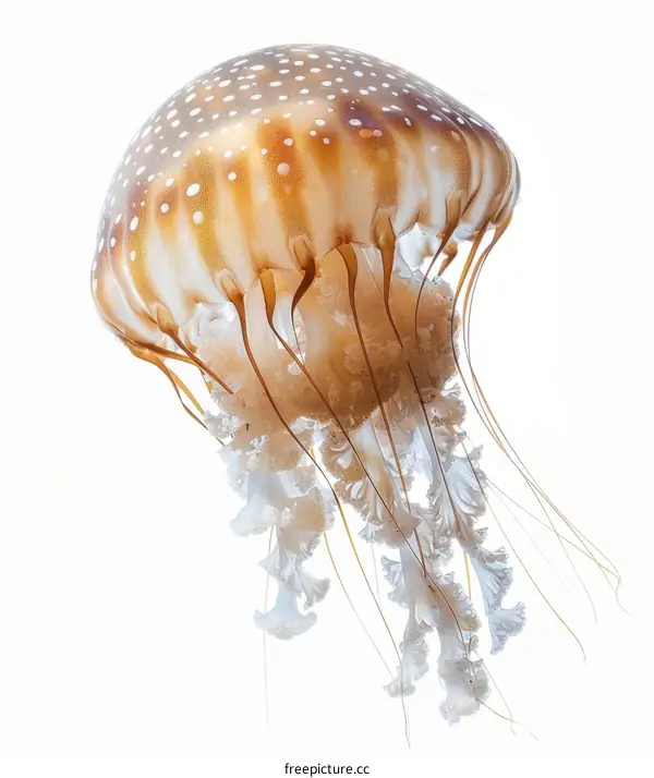 A beautiful jellyfish with long, trailing tentacles