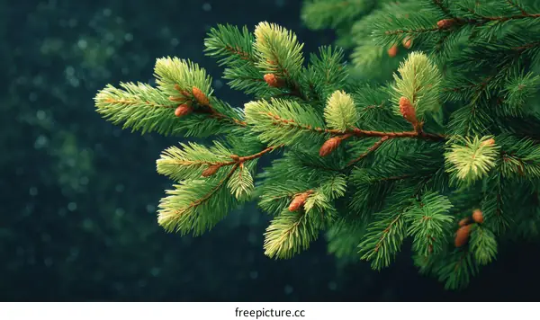 Closeup of Fresh Evergreen Branches