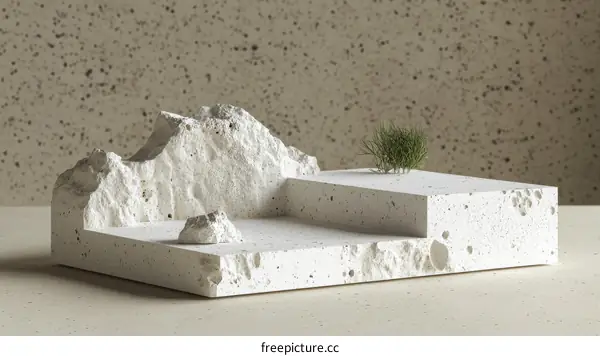 Abstract Concrete Mountain Display
