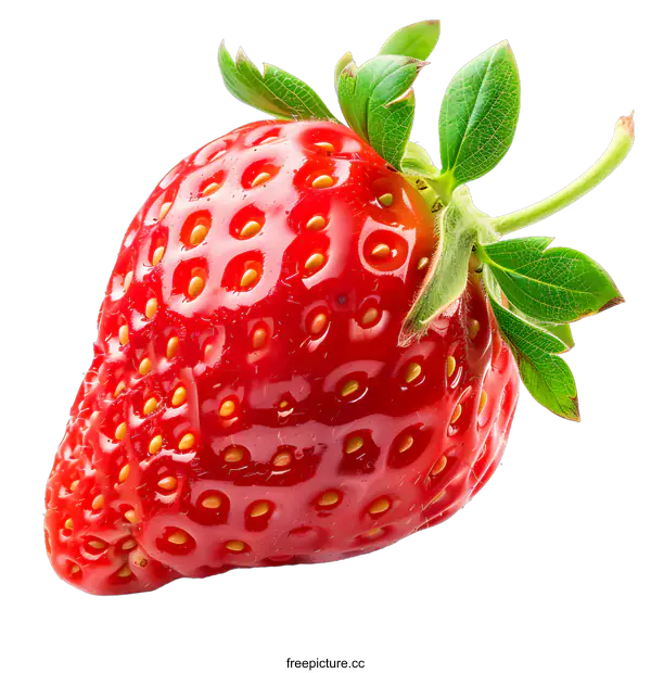 [Transparent Background PNG]Fresh Red Strawberry Isolated on White Background