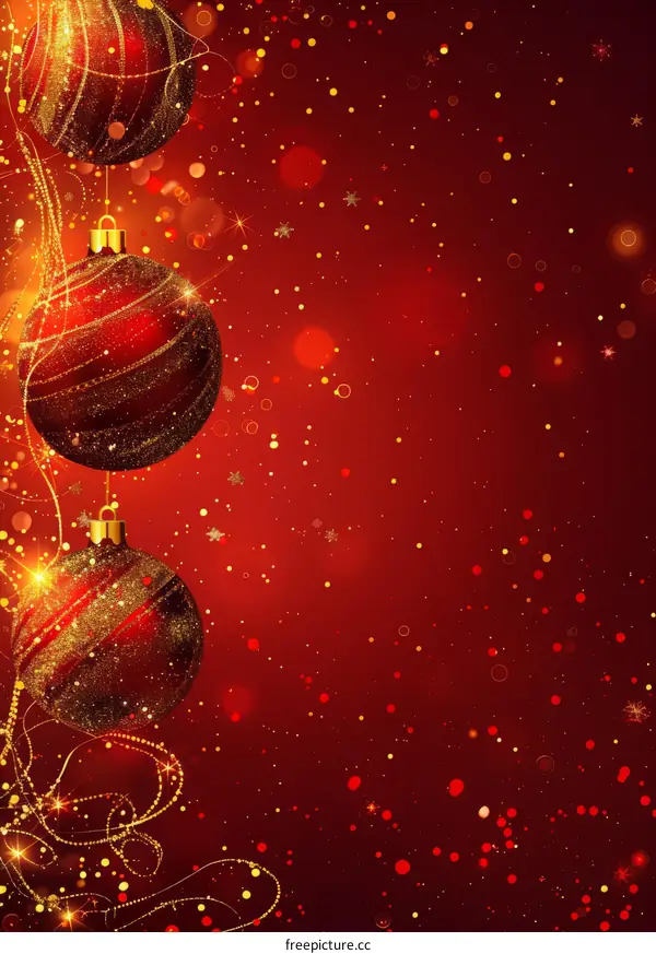 Ornaments Adorned with Golden Christmas Snowflakes