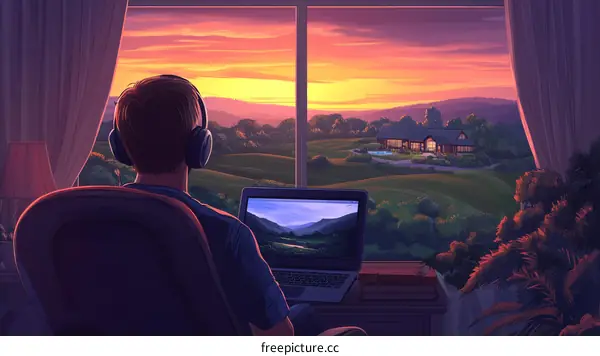 A Peaceful Evening at Home with a View of Sunset