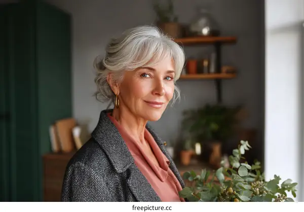 Portrait of a Senior Woman Indoors