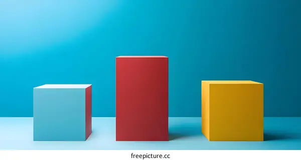 Abstract Background with Three Colorful Cubes