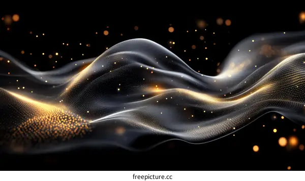 Abstract Gold Wave Design Illustration