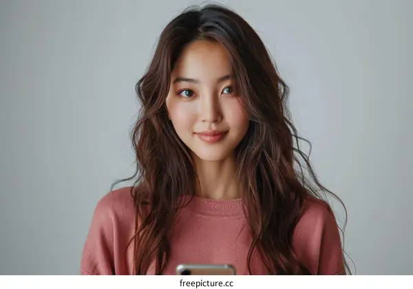 Portrait of a young Asian woman smiling