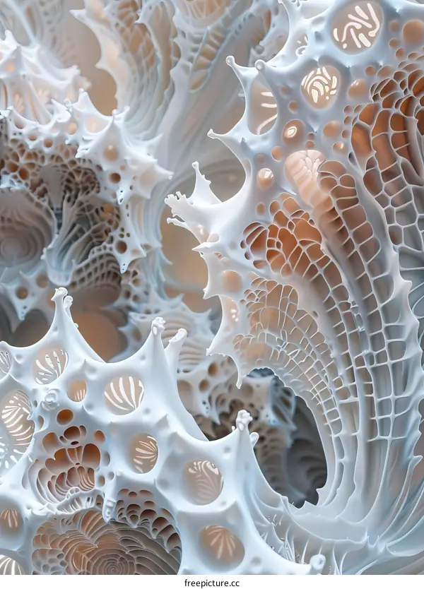 A 3D Digital Art Rendering of an Alien Coral Reef