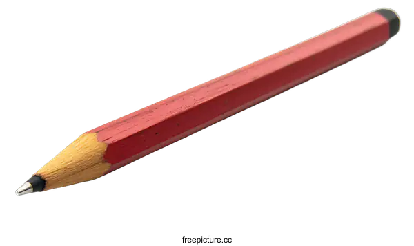 [Transparent Background PNG]Close-up of a Red Pencil on White Background