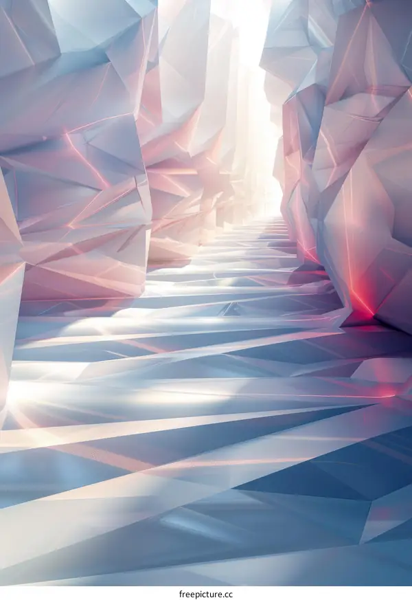 Pink and Blue Futuristic Crystal Cave