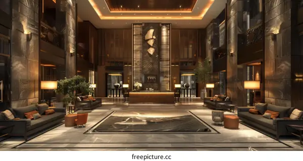 Luxurious Hotel Lobby Interior