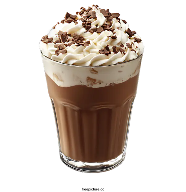 [Transparent Background PNG]Delicious Chocolate Hot Drink in a Glass