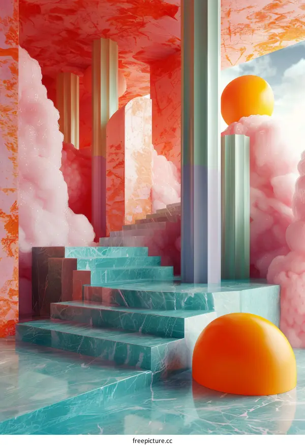 Abstract Colorful Interior Design Illustration