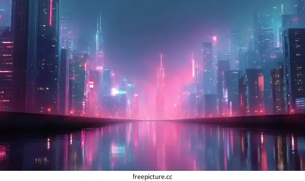 Neon Cityscape at Night