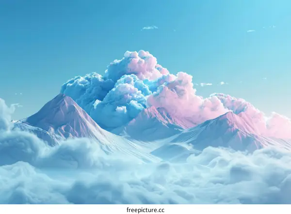Pastel Mountains and Cloudscape