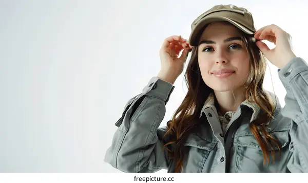 Portrait of a young woman in a cap