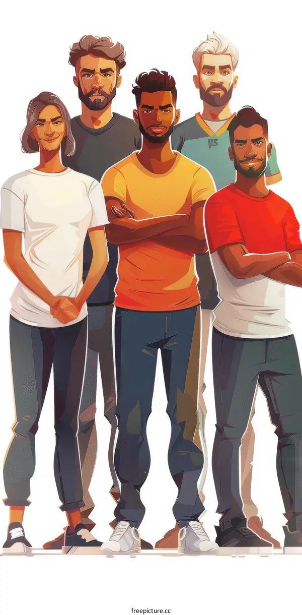 A group of diverse young people standing together