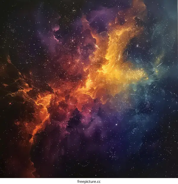 A Colorful Nebula in Space