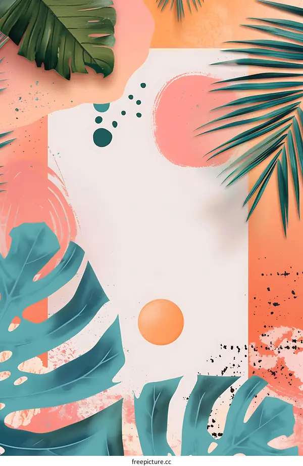 Abstract Tropical Leaves Background