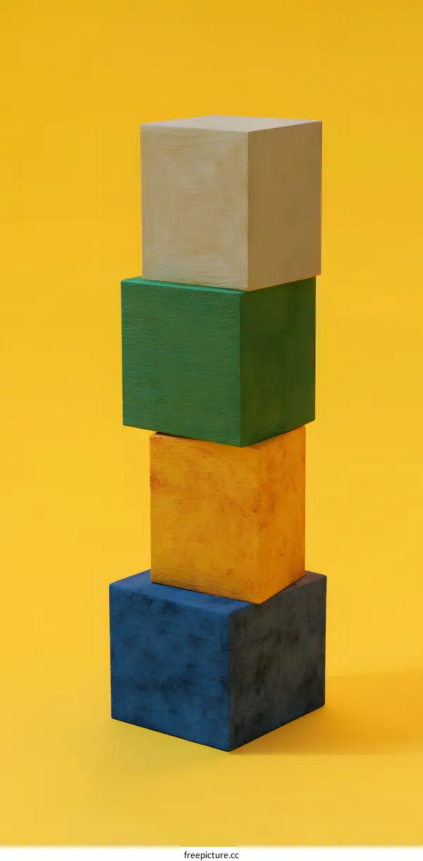 Stacked Colored Cubes Abstract Background