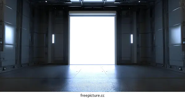 Futuristic Sci Fi Interior Spacecraft Doorway