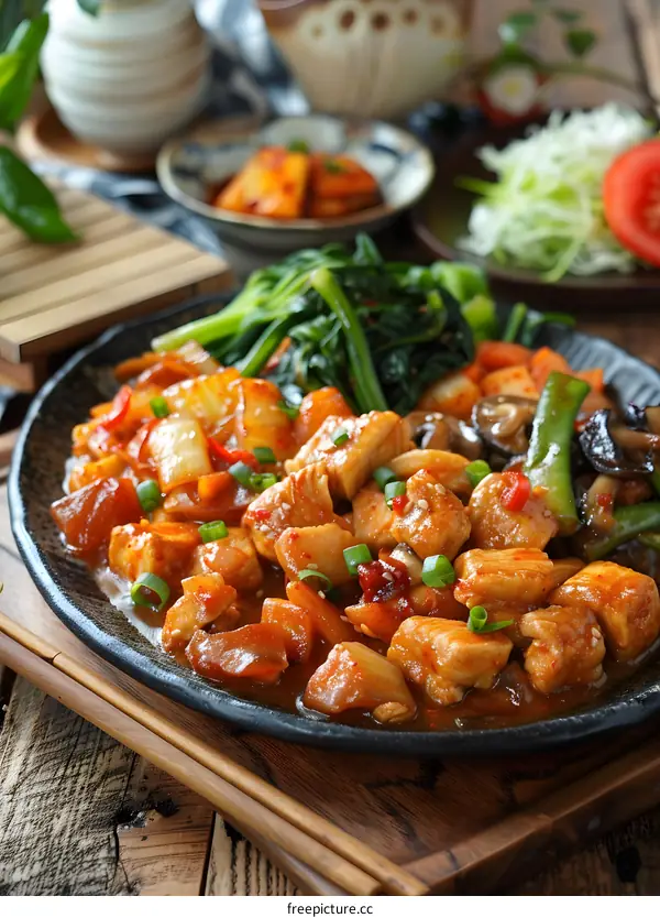 Spicy Korean Chicken Stir Fry With Vegetables