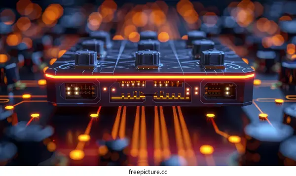 futuristic electronic circuit board technology background