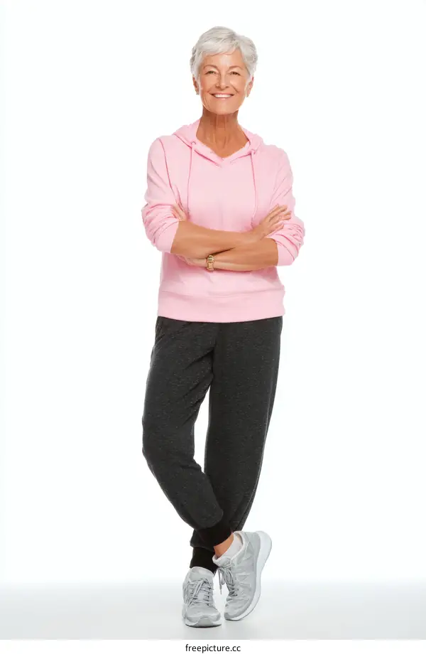 Smiling Senior Woman in Sportswear