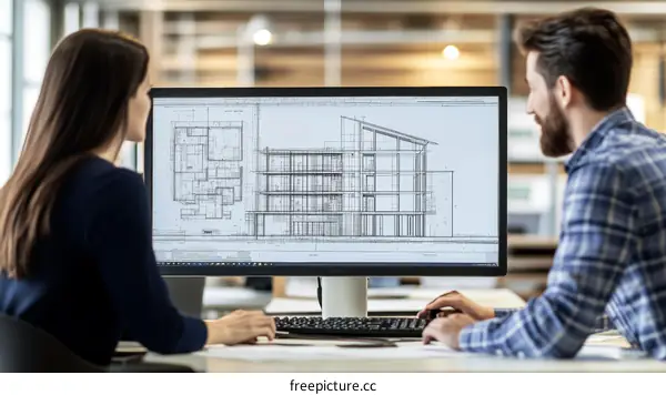 Two Architects Working on Building Design