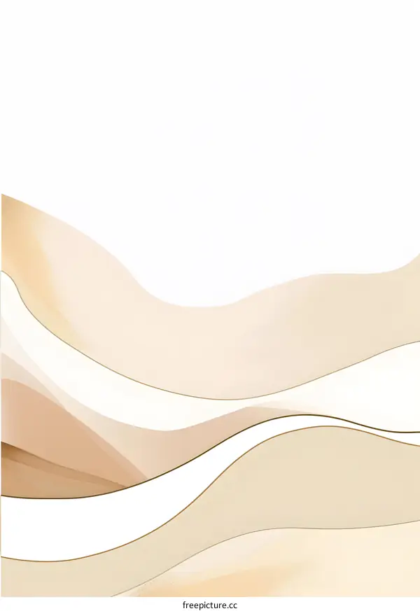 Abstract Minimalist Beige and Gold Wave Background Illustration