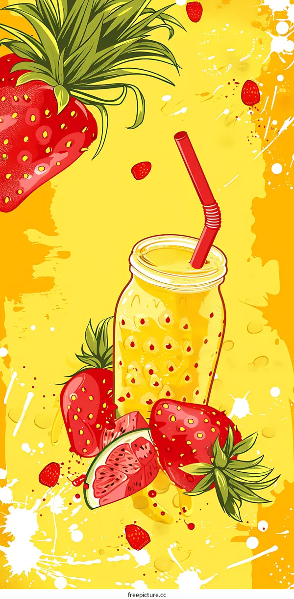Summer Fruit Smoothie Illustration