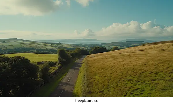 Stunning aerial view of the Yorkshire Dales National Park in England