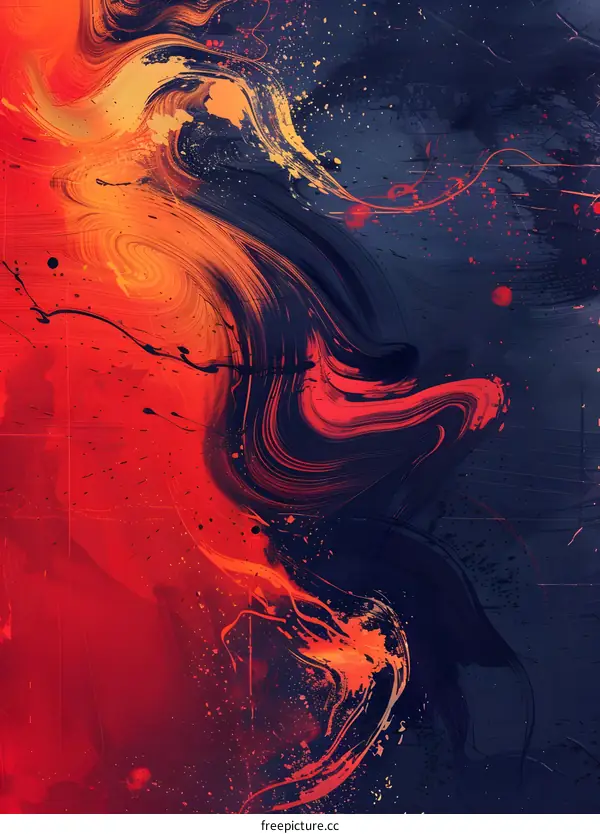 red and blue abstract painting