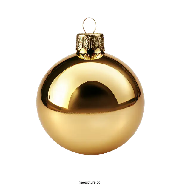 [Transparent Background PNG]Golden Christmas Ornament Ball
