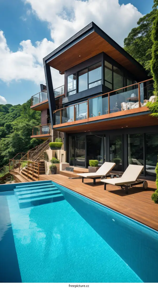 Luxury Modern House with Pool and Mountain Views