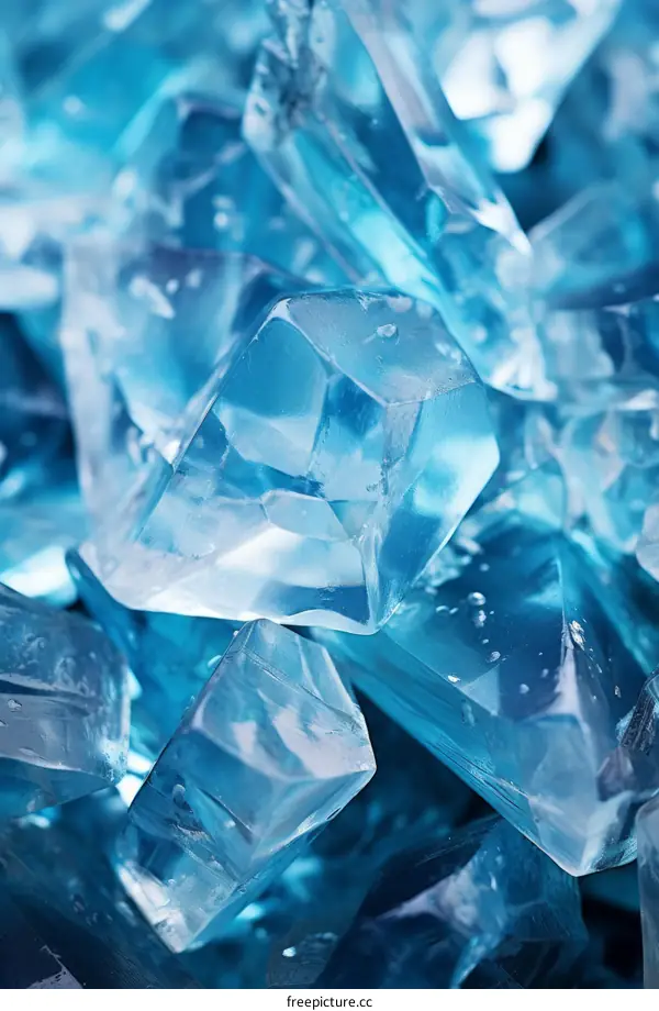 Bright Blue Crushed Ice as Background