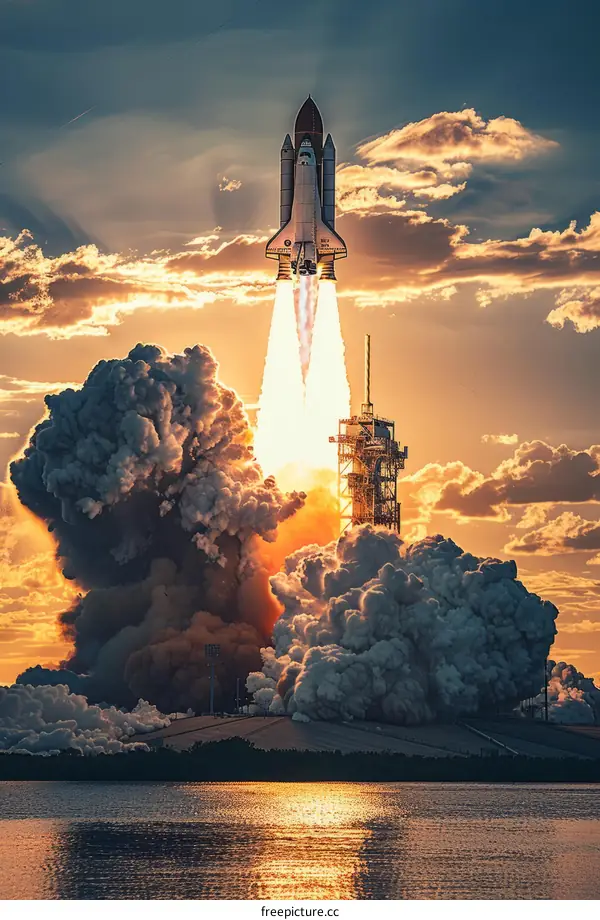 Space Shuttle Discovery launching from the Kennedy Space Center