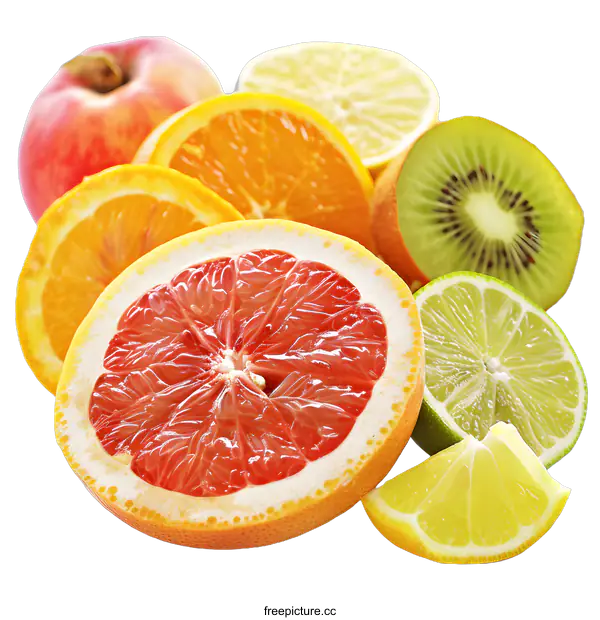 [Transparent Background PNG]Fresh Sliced Citrus Fruits With transparent background