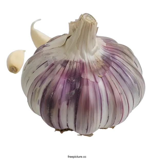 [Transparent Background PNG]Fresh Purple Garlic with White Background