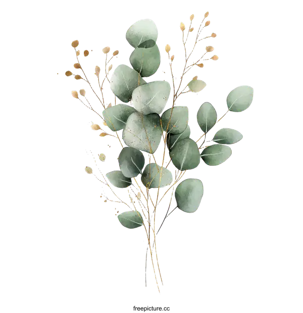 [Transparent Background PNG]Elegant Eucalyptus Arrangement Illustration