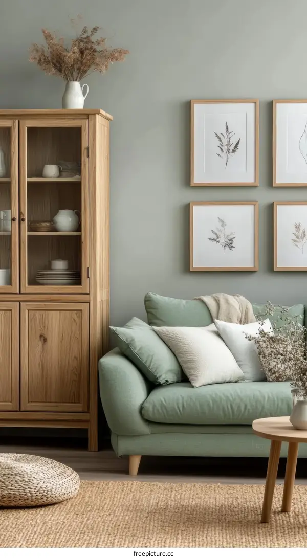 Modern Minimalist Living Room Design with Wooden Furniture