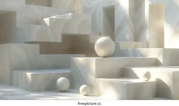 Abstract Geometric Marble Display Design