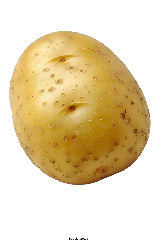 [Transparent Background PNG]Single Yellow Potato on White Background