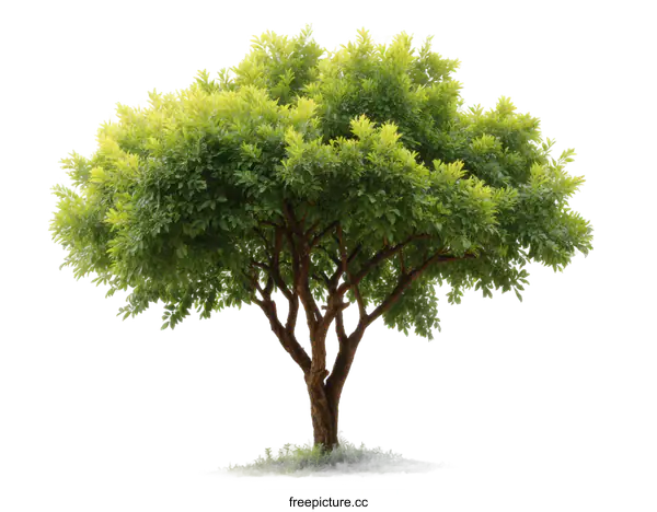 [Transparent Background PNG]Beautiful Green Tree Isolated on White Background