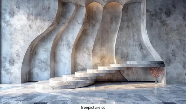 Modern Architectural Interior Design with Curved Walls