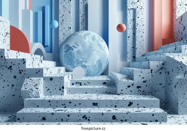 Abstract Geometric Design Background with Steps